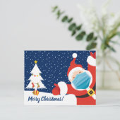 Vrolijk kerstkerstkerstfeest in Face Mask Feestdagenkaart (Staand voorkant)