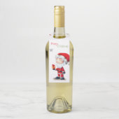 Vrolijk kerstkerstkerstfeest met unieke cadeaus flessenhanger (Op fles)