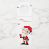 Vrolijk kerstkerstkerstfeest met unieke cadeaus flessenhanger (Voorkant)