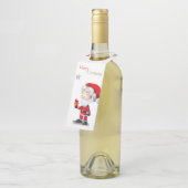 Vrolijk kerstkerstkerstfeest met unieke cadeaus flessenhanger (Schuin)