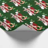 Vrolijk kerstkerstkerstfeest, snoepriet, Holly Spr Cadeaupapier (Hoek)