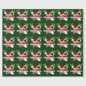 Vrolijk kerstkerstkerstfeest, snoepriet, Holly Spr Cadeaupapier (Vlak)