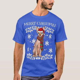 Vrolijk kerstkerstkerstfeest Sphynx-kat Kerstmis T-shirt