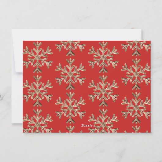 Vrolijk kerstkerstkerstkerstcadeau Elegant Red Gol Feestdagenkaart (Achterkant)