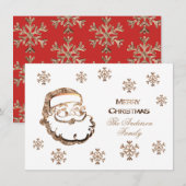 Vrolijk kerstkerstkerstkerstcadeau Elegant Red Gol Feestdagenkaart (Voorkant / Achterkant)