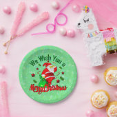 Vrolijk kerstkerstkerstkerstfeest met sack Stars C Papieren Bordje (Feest)