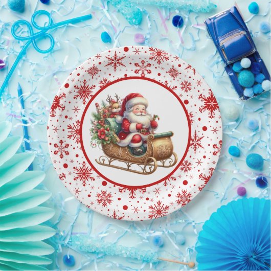 Vrolijk kerstkerstkerstkerstfeest papieren bordje (Feest)