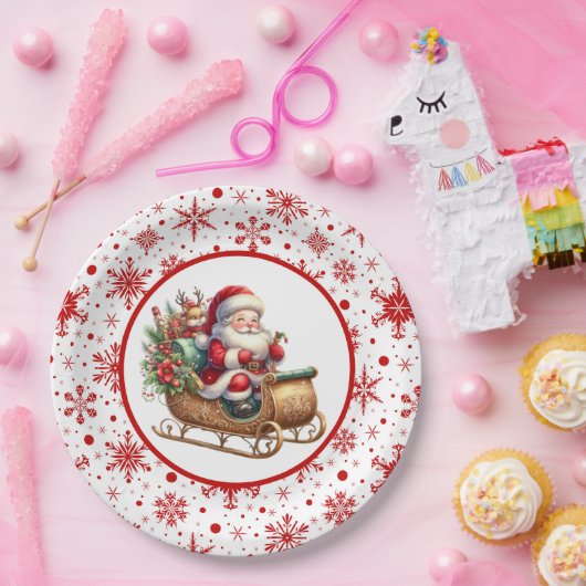 Vrolijk kerstkerstkerstkerstfeest papieren bordje (Feest)