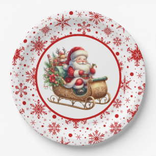 Vrolijk kerstkerstkerstkerstfeest papieren bordje