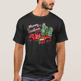 Vrolijk kerstkerstkerstkerstfeest Red Truck Boerde T-shirt