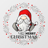 Vrolijk kerstkerstkerstkerstkerstcadeautje Gnome W Raamsticker (Vel)