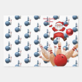 Vrolijk kerstkerstkerstkerstkerstcadeus Bowling No Inpakpapier Vel (Voorkant 3)