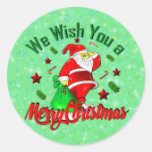 Vrolijk kerstkerstkerstkerstkerstfeest met sack St Ronde Sticker (Voorkant)