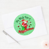 Vrolijk kerstkerstkerstkerstkerstfeest met sack St Ronde Sticker (Envelop)