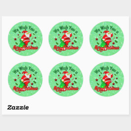 Vrolijk kerstkerstkerstkerstkerstfeest met sack St Ronde Sticker