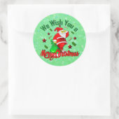 Vrolijk kerstkerstkerstkerstkerstfeest met sack St Ronde Sticker (Tas)