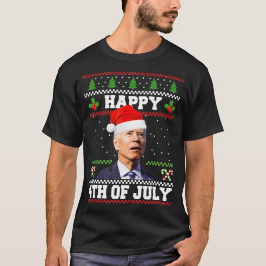 Vrolijk kerstkerstkerstkerstkerstfeest op 4 juli U T-shirt (Voorkant)