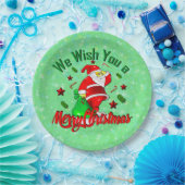 Vrolijk kerstkerstkerstkerstkerstkerstfeest met sa papieren bordje (Feest)