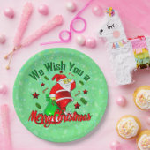 Vrolijk kerstkerstkerstkerstkerstkerstfeest met sa papieren bordje (Feest)