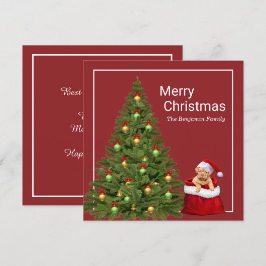 Vrolijk kerstkerstkerstkerstkerstkerstkerstcadeus  feestdagenkaart (Voorkant / Achterkant)