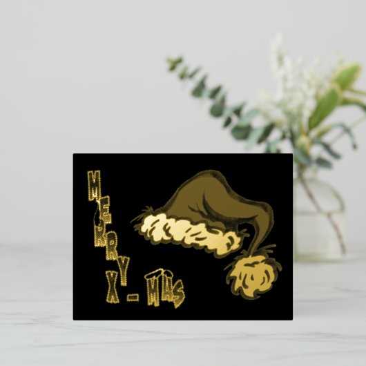 Vrolijk kerstkerstkerstkerstkerstkerstkerstkerstfe folie feestdagen briefkaart (Staand Voorkant)