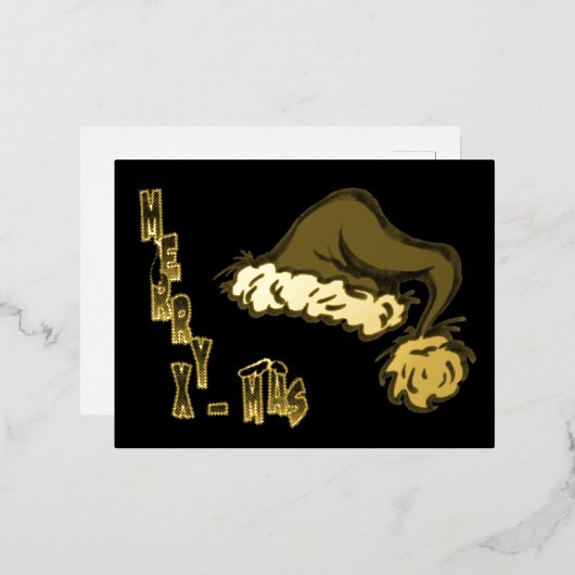 Vrolijk kerstkerstkerstkerstkerstkerstkerstkerstfe folie feestdagen briefkaart (Voorkant / Achterkant)