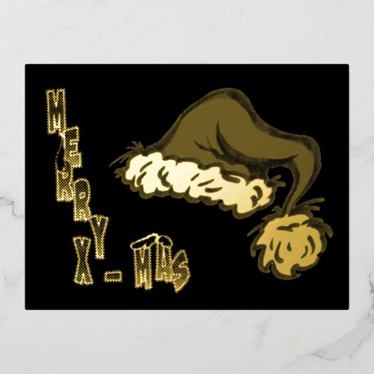 Vrolijk kerstkerstkerstkerstkerstkerstkerstkerstfe folie feestdagen briefkaart (Voorkant)