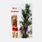 Vrolijk kerstkerstkerstkerstkerstkerstkerstkerstfe metalen ornament (Voorkant links)