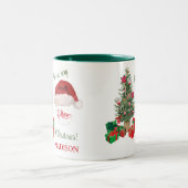 Vrolijk kerstkerstkerstkerstkerstkerstkerstkerstfe tweekleurige koffiemok (Center)