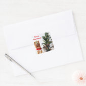 Vrolijk kerstkerstkerstkerstkerstkerstkerstkerstfe vierkante sticker (Envelop)