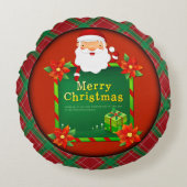 Vrolijk kerstkerstkerstkerstkerstkerstkerstkerstke rond kussen (Voorkant)