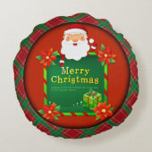 Vrolijk kerstkerstkerstkerstkerstkerstkerstkerstke rond kussen (Achterkant)