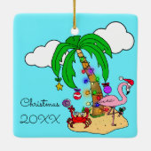 Vrolijk kerstkerstkerstkerstkerstkerstman met rend keramisch ornament (Achterkant)