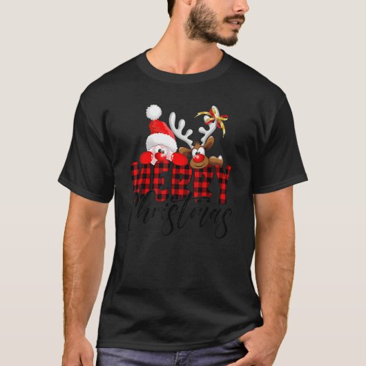 Vrolijk kerstkerstkerstkerstkerstkerstman met spel t-shirt (Voorkant)