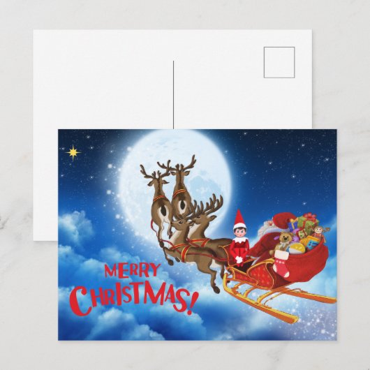 Vrolijk kerstkerstkerstkerstkerstkerstsmasje met E Feestdagenkaart (Voorkant / Achterkant)