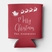 Vrolijk kerstkerstkerstkerstkerstrenrenrenrood blikjeskoeler (Voorkant)