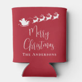 Vrolijk kerstkerstkerstkerstkerstrenrenrenrood blikjeskoeler (Achterkant)