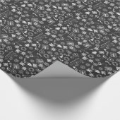 Vrolijk kerstkerstkerstkerstkerstsymbolen, zwart e cadeaupapier (Hoek)