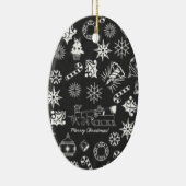 Vrolijk kerstkerstkerstkerstkerstsymbolen, zwart e keramisch ornament (Rechts)