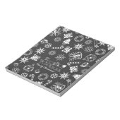 Vrolijk kerstkerstkerstkerstkerstsymbolen, zwart e notitieblok (Linkerzijde)