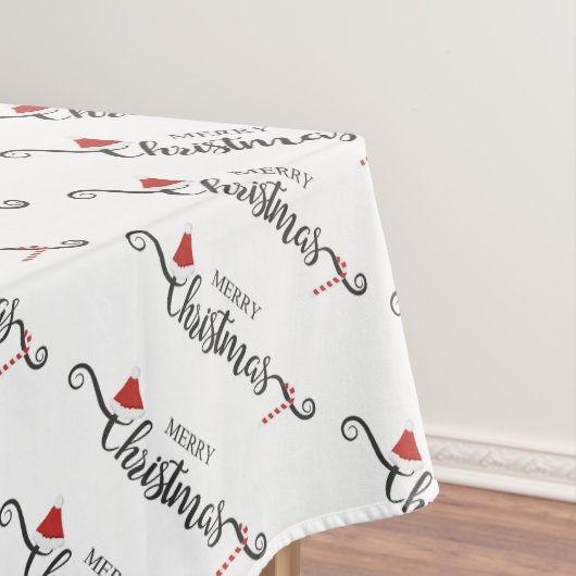 Vrolijk kerstkerstkerstkerstmanden en snoepsnoeren tafelkleed (Voorbeeld)