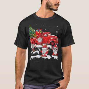 Vrolijk kerstkerstkerstkoepel met rode vrachtwagen t-shirt