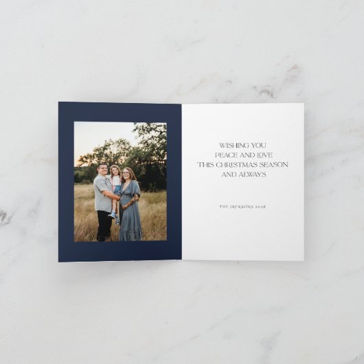 Vrolijk kerstkerststal ontwerp feestdagen kaart (Binnen)