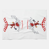 Vrolijk kerstkeukenhanddoeken met Pickleball Kitch Theedoek (Horizontaal)