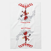 Vrolijk kerstkeukenhanddoeken met Pickleball Kitch Theedoek (Verticaal)