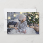 Vrolijk kerstkeurig met de naam Trees met houten l Kaart (Voorkant)