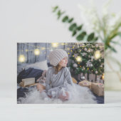 Vrolijk kerstkeurig met de naam Trees met houten l Kaart (Staand voorkant)