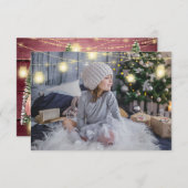 Vrolijk kerstkeurig met de naam Trees met houten l Kaart (Voorkant / Achterkant)