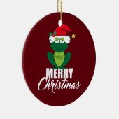 Vrolijk kerstkikker keramisch ornament (Rechts)