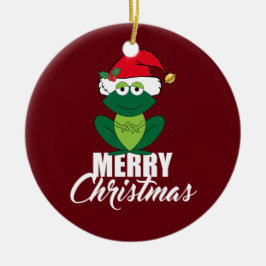 Vrolijk kerstkikker keramisch ornament